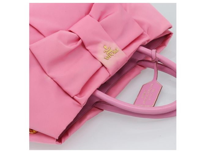 PRADA Hand Bag Nylon Pink Gold - vista 6