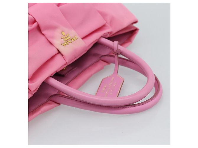 PRADA Hand Bag Nylon Pink Gold - vista 7