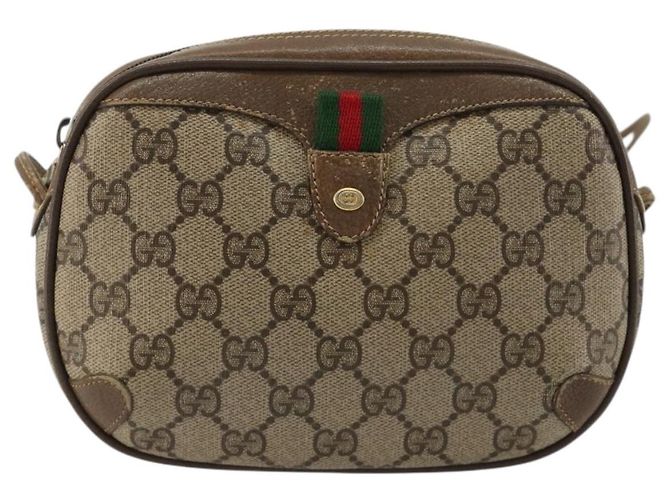 GUCCI GG Supreme Web Sherry Line Bag PVC Beige Gold 89 02 066 - vista 13