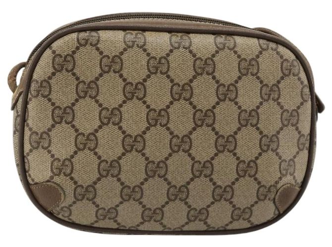 GUCCI GG Supreme Web Sherry Line Bag PVC Beige Gold 89 02 066 - vista 2