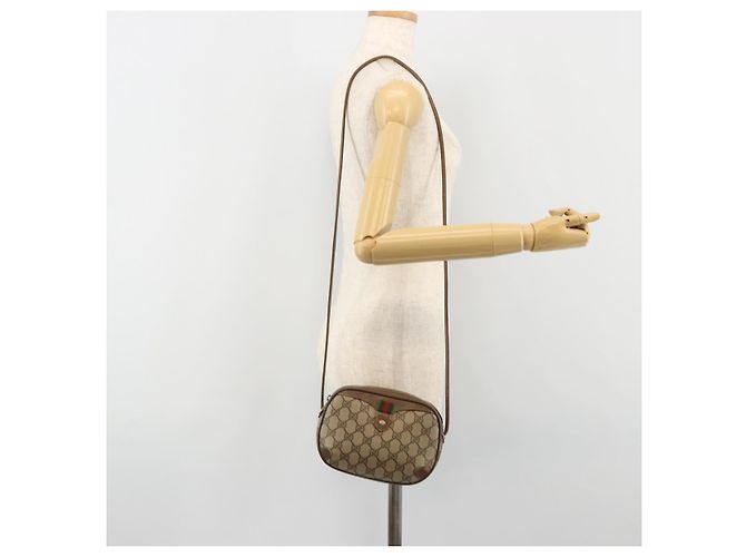 GUCCI GG Supreme Web Sherry Line Bag PVC Beige Gold 89 02 066 - vista 21