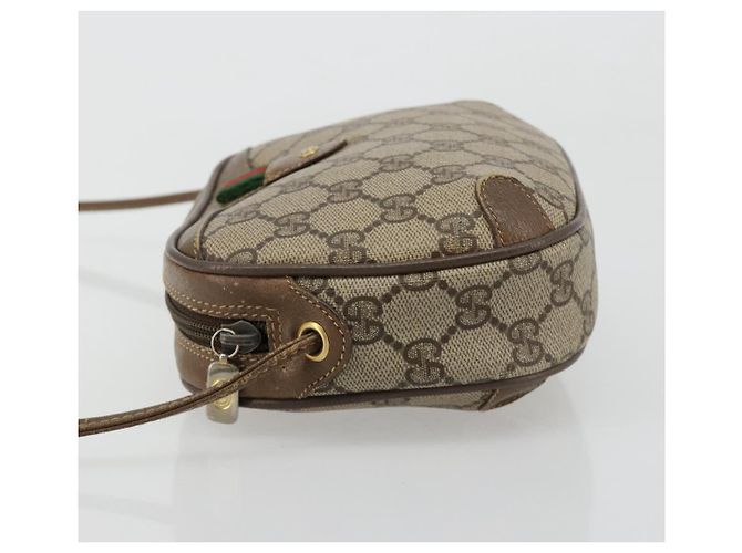 GUCCI GG Supreme Web Sherry Line Bag PVC Beige Gold 89 02 066 - vista 4