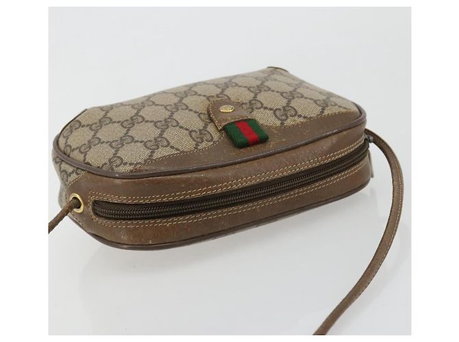 GUCCI GG Supreme Web Sherry Line Bag PVC Beige Gold 89 02 066 - vista 6