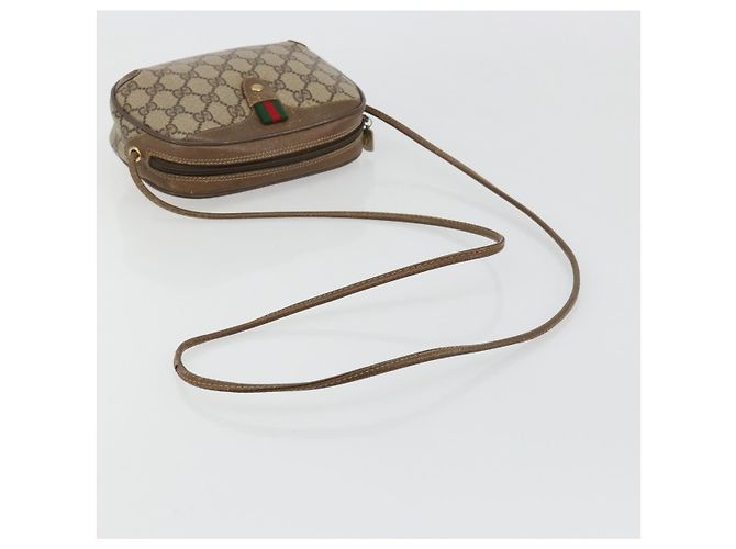 GUCCI GG Supreme Web Sherry Line Bag PVC Beige Gold 89 02 066 - vista 7