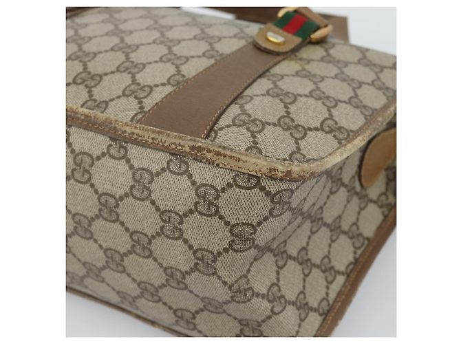 GUCCI GG Supreme Web Sherry Line Bag PVC 2way Beige Gold 41 02 039 - vista 10