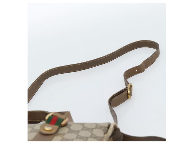 GUCCI GG Supreme Web Sherry Line Bag PVC 2way Beige Gold 41 02 039 - vista 14