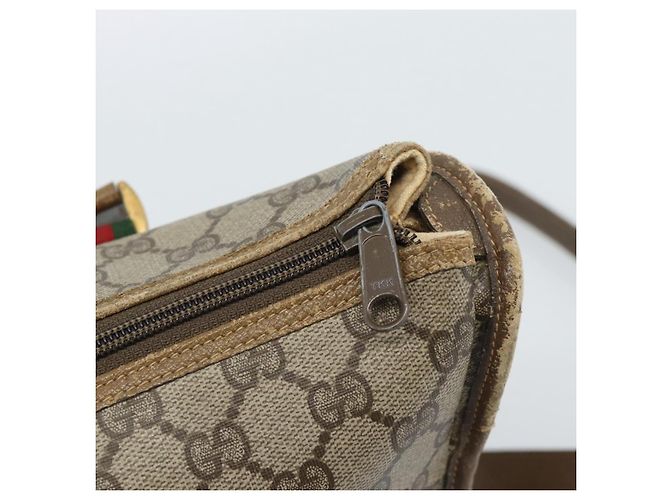 GUCCI GG Supreme Web Sherry Line Bag PVC 2way Beige Gold 41 02 039 - vista 18