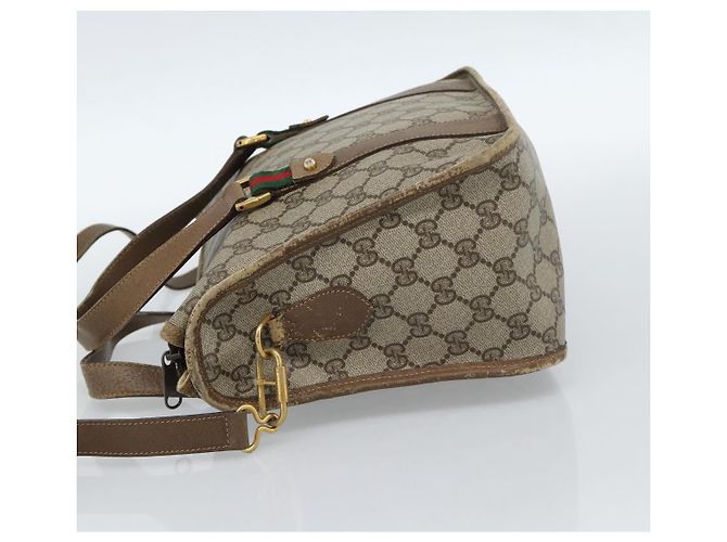 GUCCI GG Supreme Web Sherry Line Bag PVC 2way Beige Gold 41 02 039 - vista 3