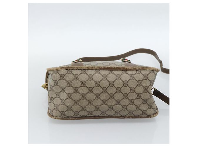 GUCCI GG Supreme Web Sherry Line Bag PVC 2way Beige Gold 41 02 039 - vista 5