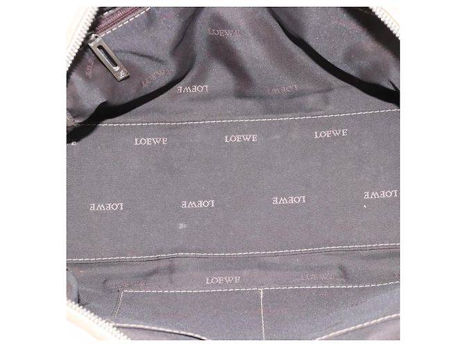 LOEWE Anagram Hand Bag Leather Beige Silver - vista 11