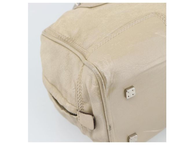 LOEWE Anagram Hand Bag Leather Beige Silver - vista 16