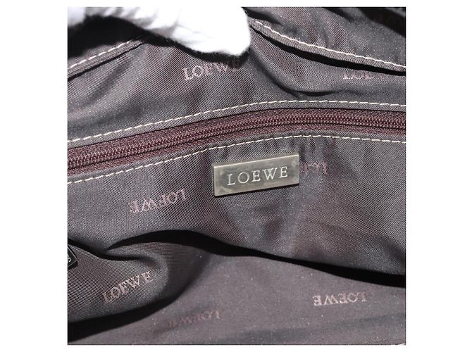 LOEWE Anagram Hand Bag Leather Beige Silver - vista 18
