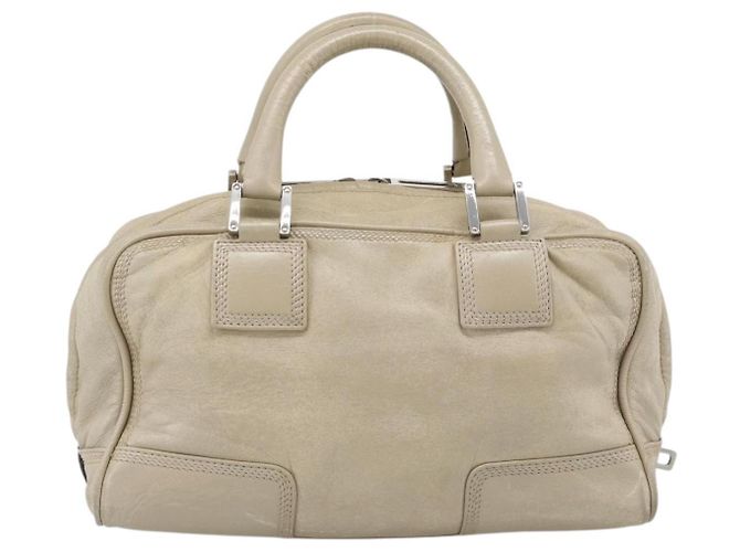 LOEWE Anagram Hand Bag Leather Beige Silver - vista 2