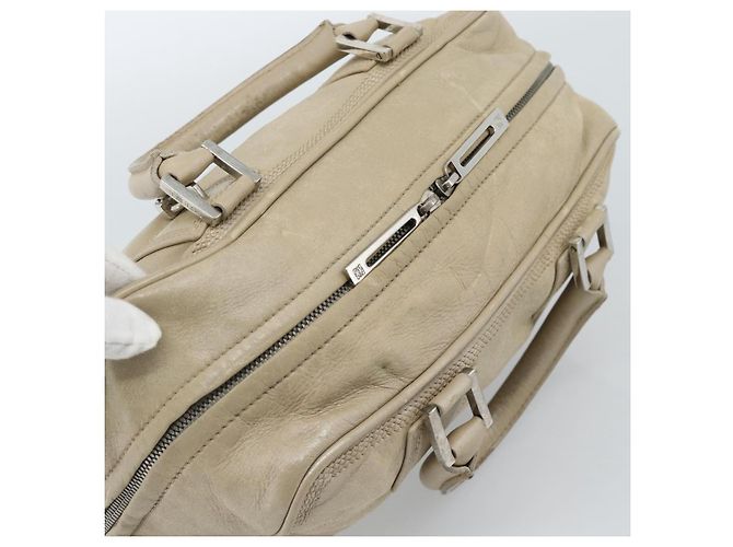 LOEWE Anagram Hand Bag Leather Beige Silver - vista 6