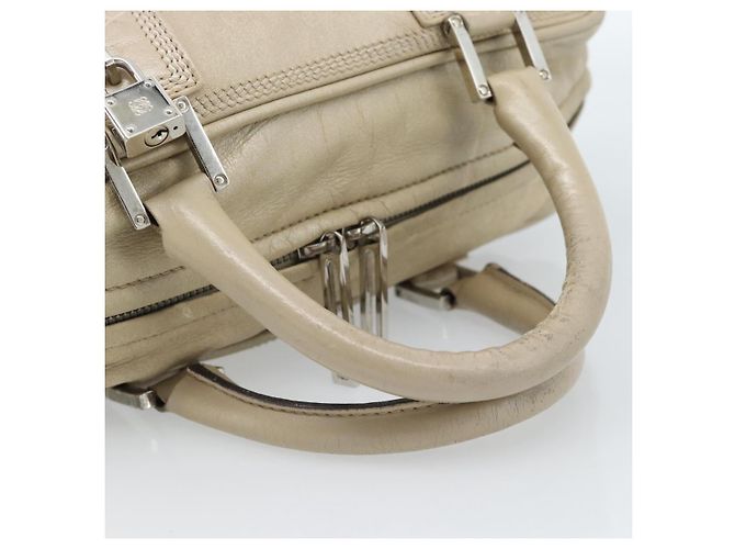 LOEWE Anagram Hand Bag Leather Beige Silver - vista 7