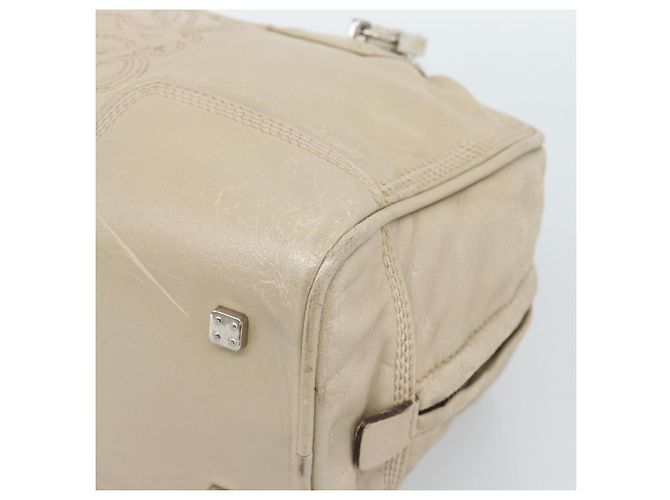LOEWE Anagram Hand Bag Leather Beige Silver - vista 9