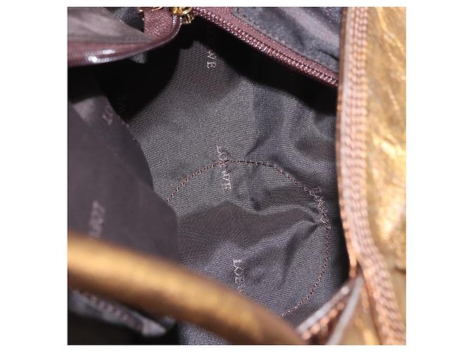LOEWE Anagram Hand Bag Leather Bronze Gold - vista 11