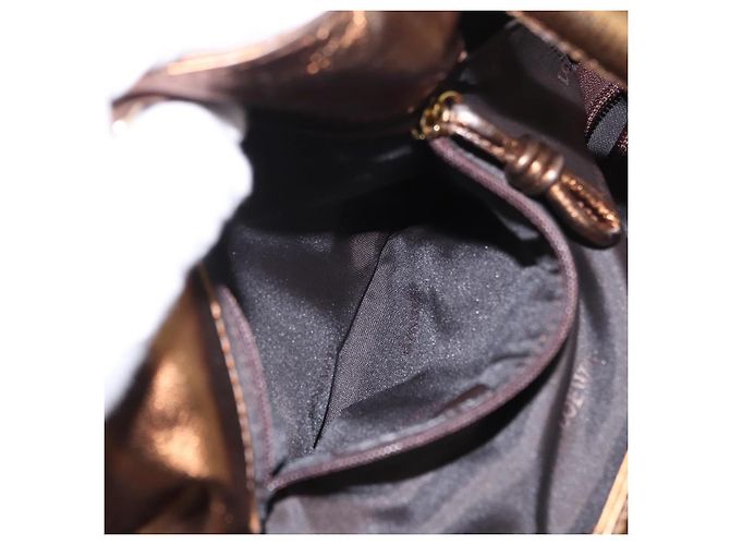 LOEWE Anagram Hand Bag Leather Bronze Gold - vista 21