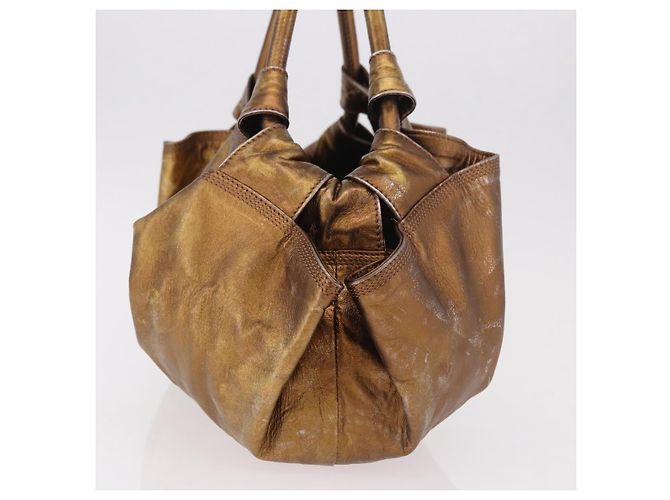 LOEWE Anagram Hand Bag Leather Bronze Gold - vista 3