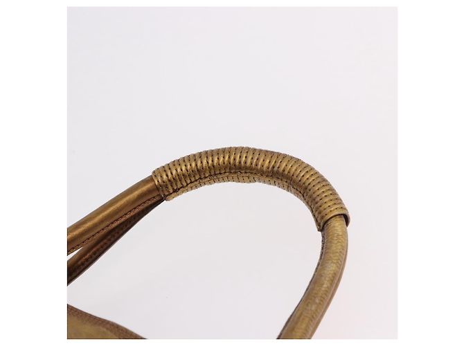 LOEWE Anagram Hand Bag Leather Bronze Gold - vista 8