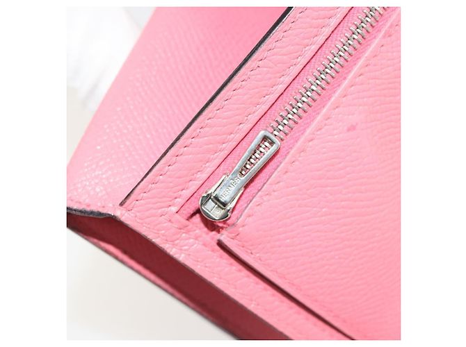 Hermès HERMES Bearn Soufflet Wallet Leather Pink - vista 10