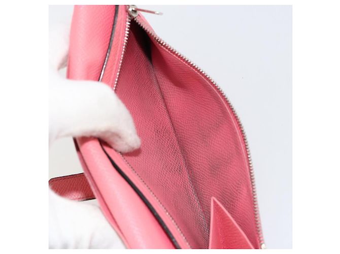 Hermès HERMES Bearn Soufflet Wallet Leather Pink - vista 11