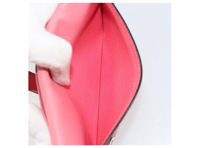 Hermès HERMES Bearn Soufflet Wallet Leather Pink - vista 12
