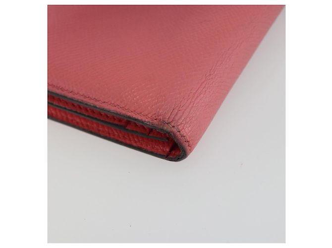 Hermès HERMES Bearn Soufflet Wallet Leather Pink - vista 14