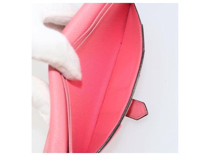 Hermès HERMES Bearn Soufflet Wallet Leather Pink - vista 19