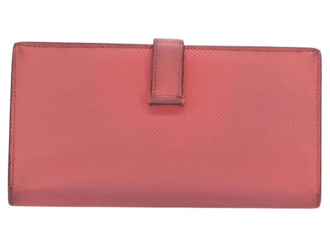 Hermès HERMES Bearn Soufflet Wallet Leather Pink - vista 2