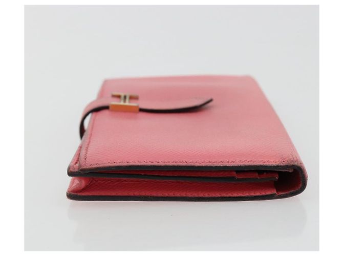Hermès HERMES Bearn Soufflet Wallet Leather Pink - vista 4