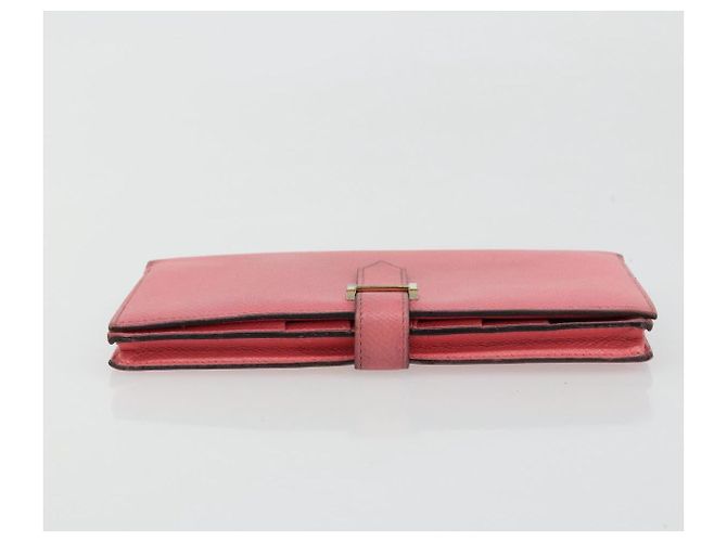 Hermès HERMES Bearn Soufflet Wallet Leather Pink - vista 5