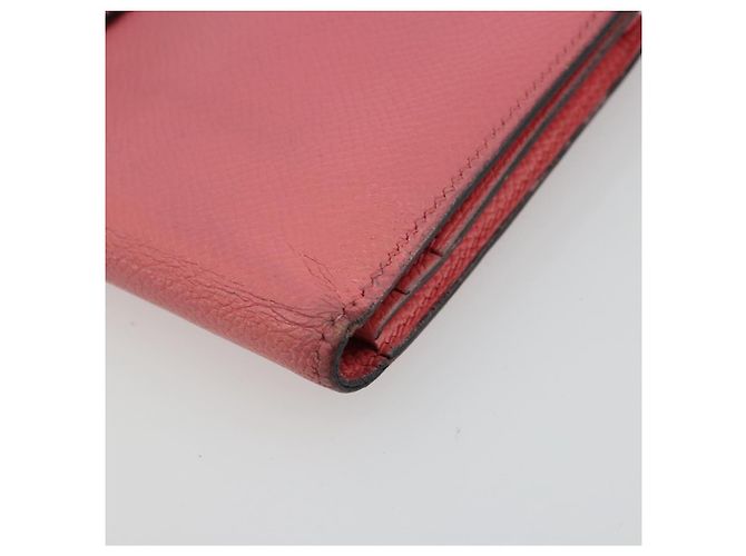 Hermès HERMES Bearn Soufflet Wallet Leather Pink - vista 7