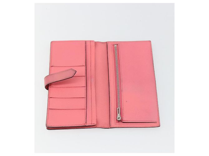 Hermès HERMES Bearn Soufflet Wallet Leather Pink - vista 8