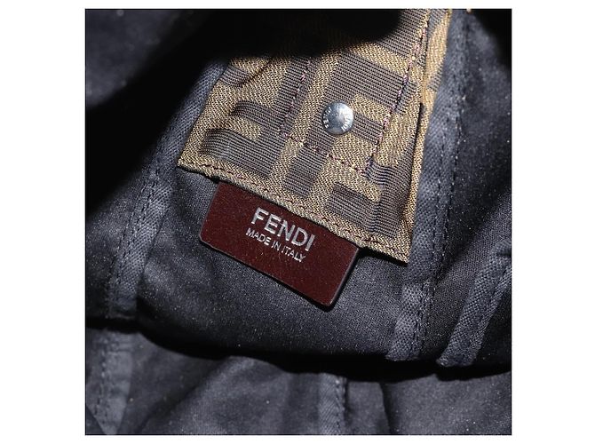 FENDI Zucca Canvas Shoulder Bag Black Brown - vista 10