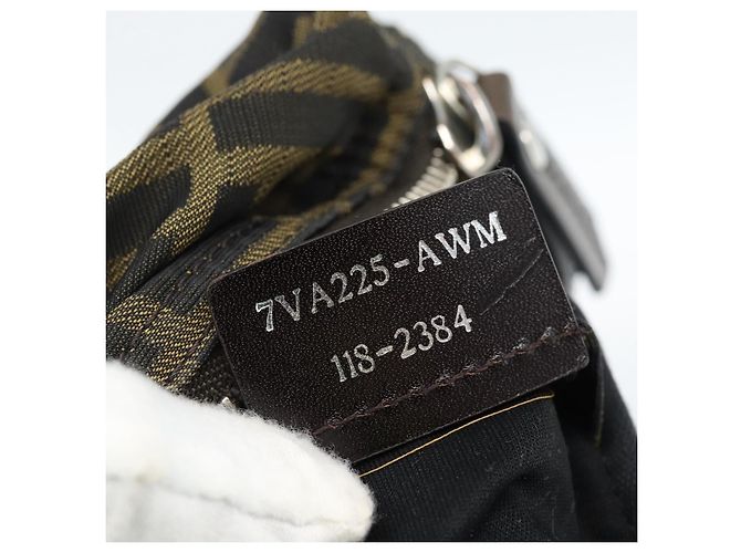 FENDI Zucca Canvas Shoulder Bag Black Brown - vista 12