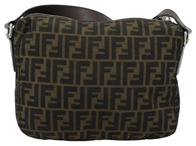 FENDI Zucca Canvas Shoulder Bag Black Brown - vista 2