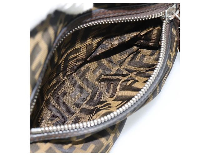 FENDI Zucca Canvas Shoulder Bag Black Brown - vista 20