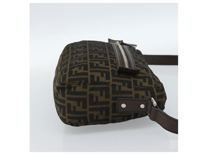 FENDI Zucca Canvas Shoulder Bag Black Brown - vista 4