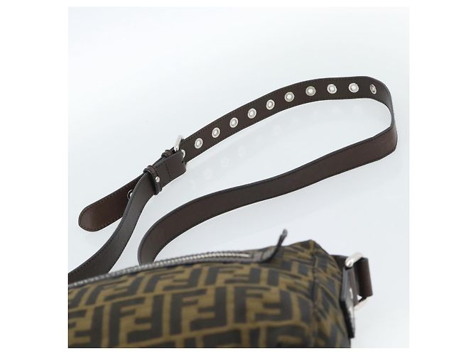 FENDI Zucca Canvas Shoulder Bag Black Brown - vista 8