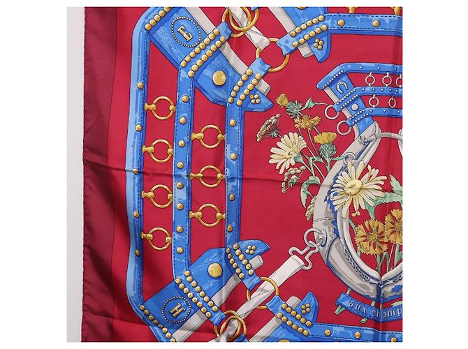 Hermès HERMES Carre 90 Scarf  aux champs  Silk Red - vista 5