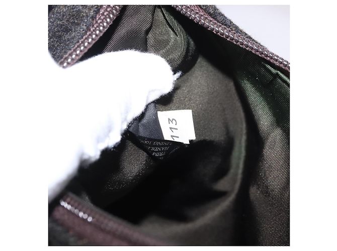 PRADA PRADA Sports Hand Pouch Wool Khaki Silver - vista 11