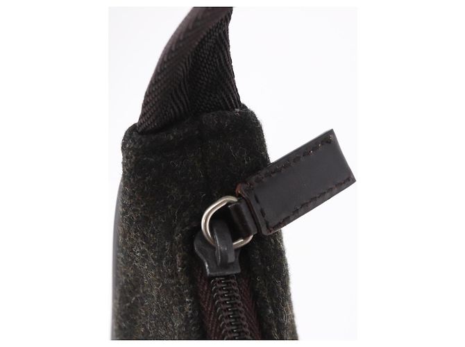 PRADA PRADA Sports Hand Pouch Wool Khaki Silver - vista 8