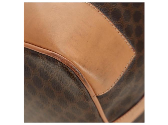 Céline CELINE Macadam Canvas Boston Bag PVC Leather Brown Gold - vista 16