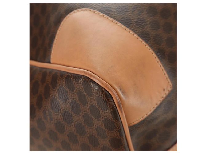 Céline CELINE Macadam Canvas Boston Bag PVC Leather Brown Gold - vista 18
