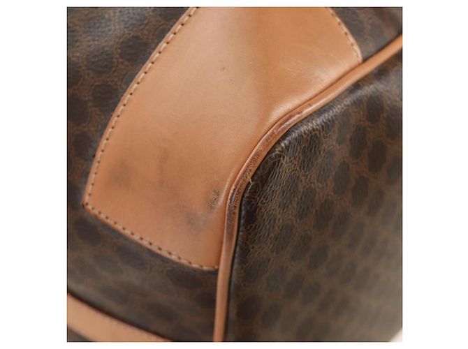 Céline CELINE Macadam Canvas Boston Bag PVC Leather Brown Gold - vista 19