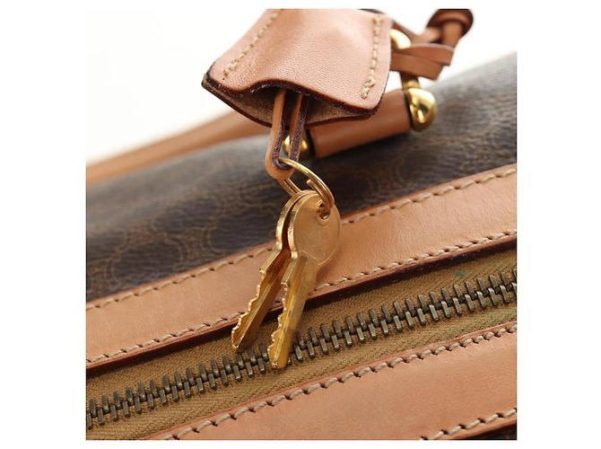 Céline CELINE Macadam Canvas Boston Bag PVC Leather Brown Gold - vista 20