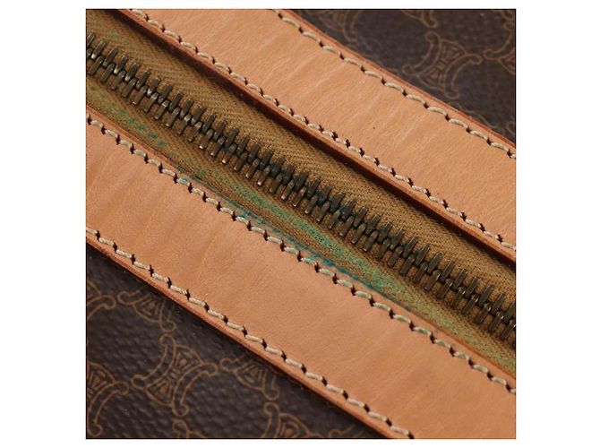 Céline CELINE Macadam Canvas Boston Bag PVC Leather Brown Gold - vista 23