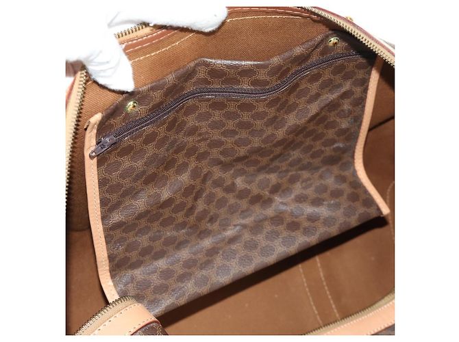 Céline CELINE Macadam Canvas Boston Bag PVC Leather Brown Gold - vista 28
