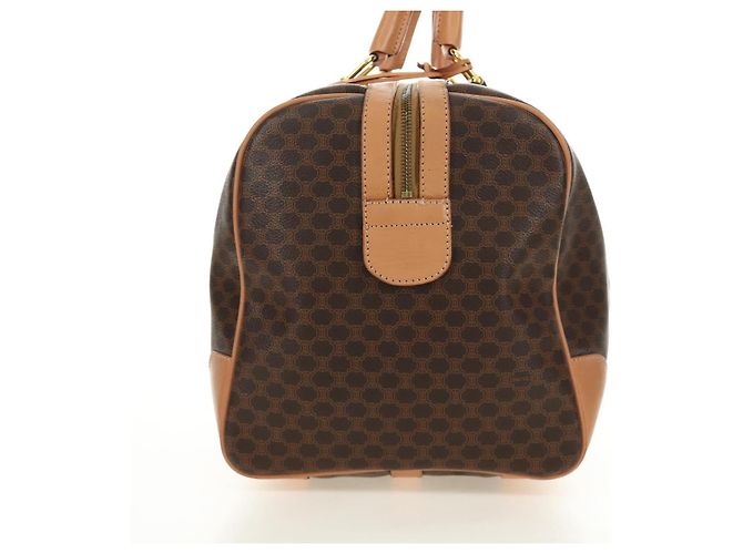 Céline CELINE Macadam Canvas Boston Bag PVC Leather Brown Gold - vista 3